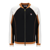 Fila Vintage Eliot Flat Lock Detail Track Jacket - Black/Gardenia/Pumkin Spice