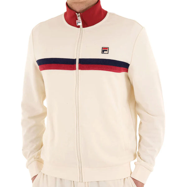 Fila Vintage Enrico Track Top - Gardenia / Garnet / White