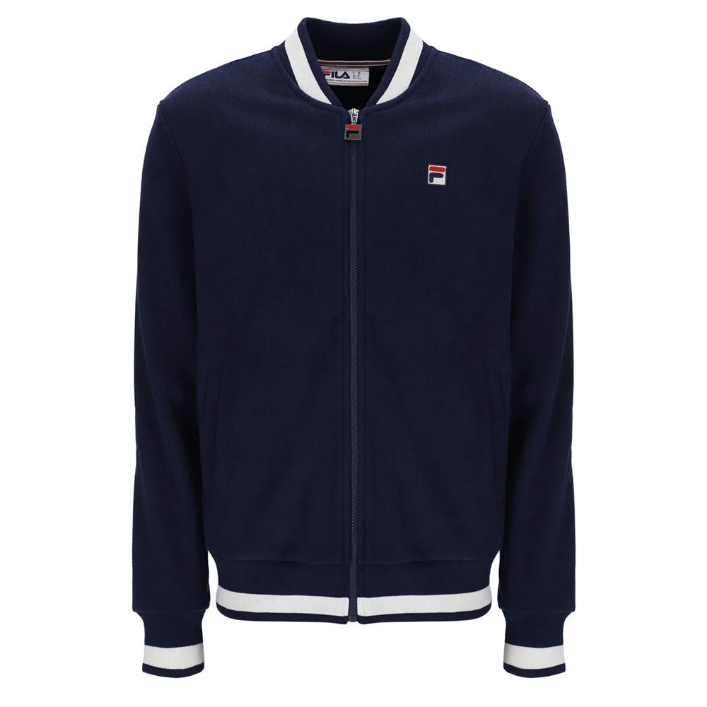 Fila Vintage Gabe Waffle Knit Jacket - Fila Navy / Gardenia