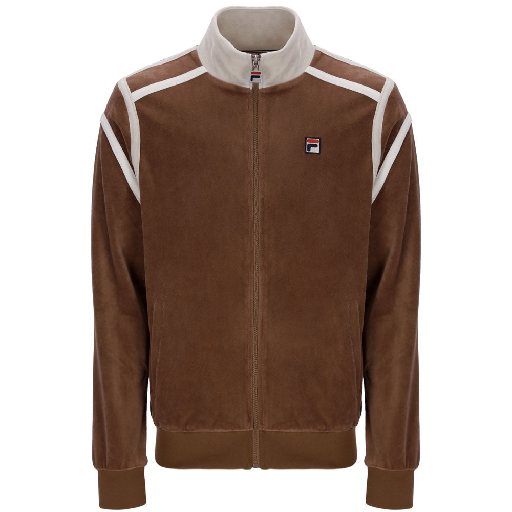 Fila Vintage Gabriele Velour Track Top - Cappuccino Brown