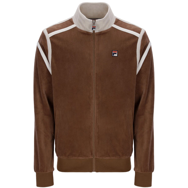 Fila Vintage Gabriele Velour Track Top - Cappuccino Brown