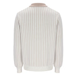 Fila Vintage Kobe Original Stripe Knitted Longsleeved Polo Shirt - Gardina / Stone