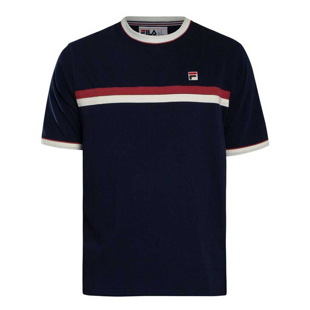 Fila Vintage Rosario Terry Stripes T Shirt - Navy / Gardenia Garnet