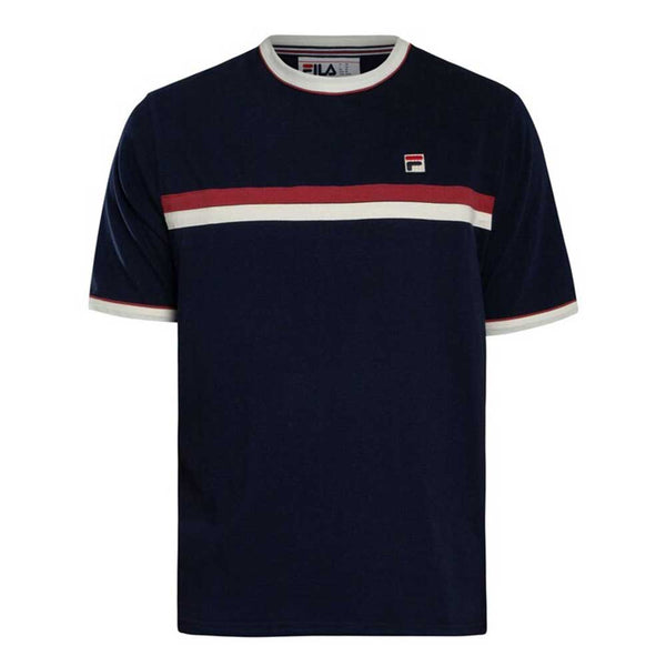 Fila Vintage Rosario Terry Stripes T Shirt - Navy / Gardenia Garnet