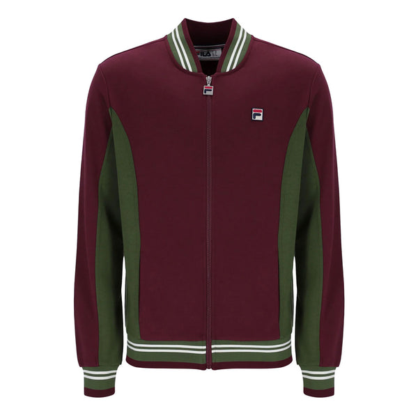 Fila Vintage Settanta Baseball Track Jacket MK1 -Windsor Wine / Chive Gardenia