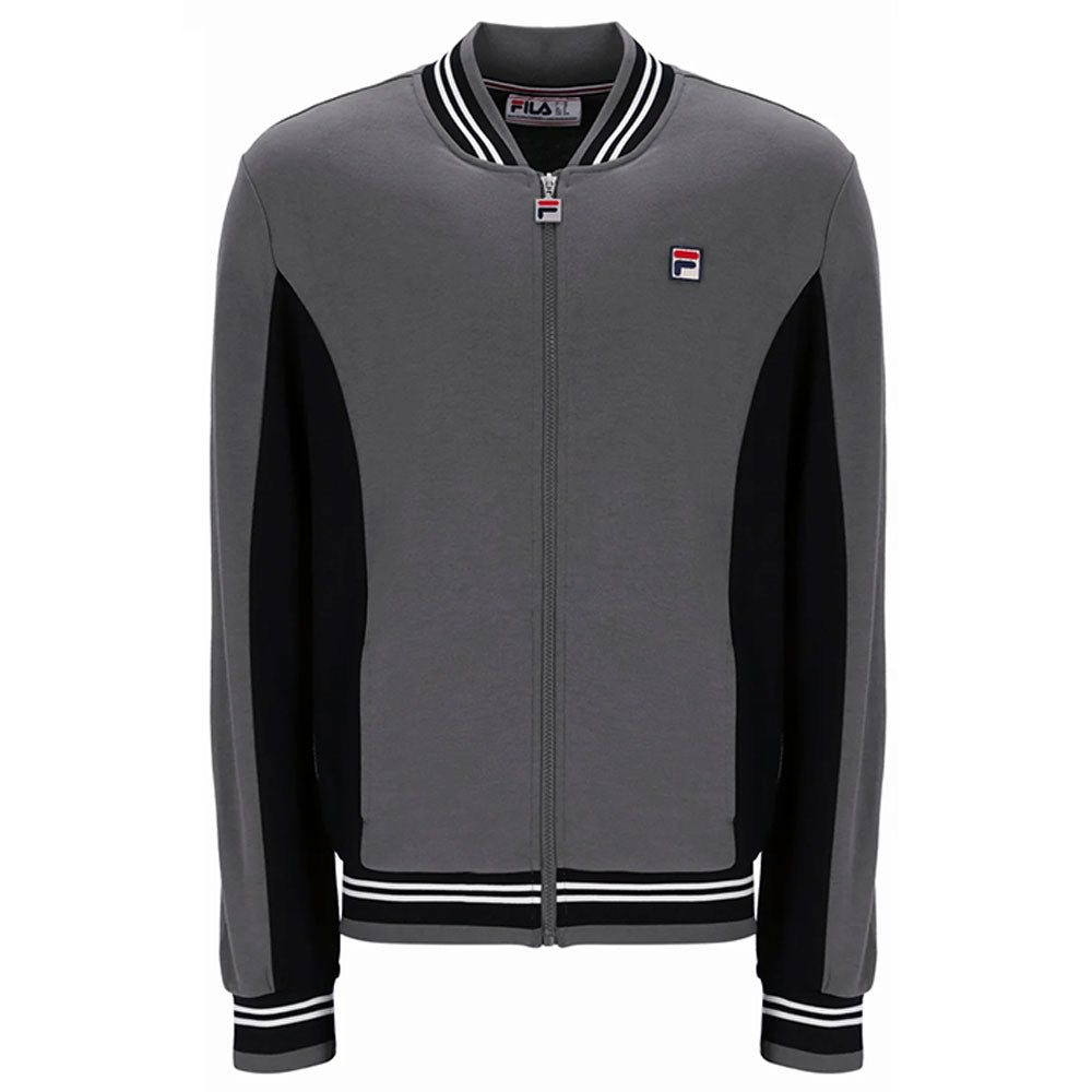 Fila Vintage Settanta MK1 Baseball Track Jacket - Gunmetal Grey/Black/White
