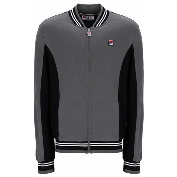 Fila Vintage Settanta MK1 Baseball Track Jacket - Gunmetal Grey/Black/White