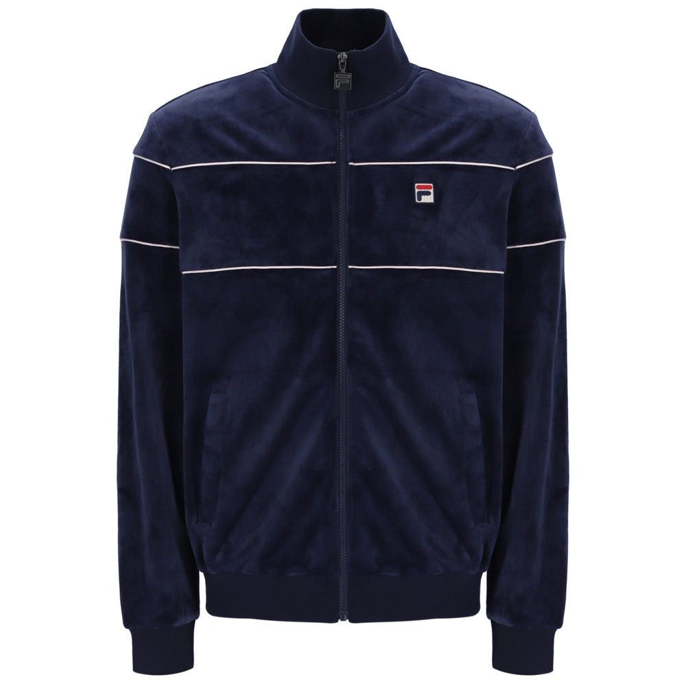 Fila Vintage Vittorio Velour Track Top - Navy / Gardenia