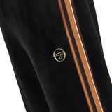 Sergio Tacchini Gabiano 80s Velour Track Pants - Black/Gold