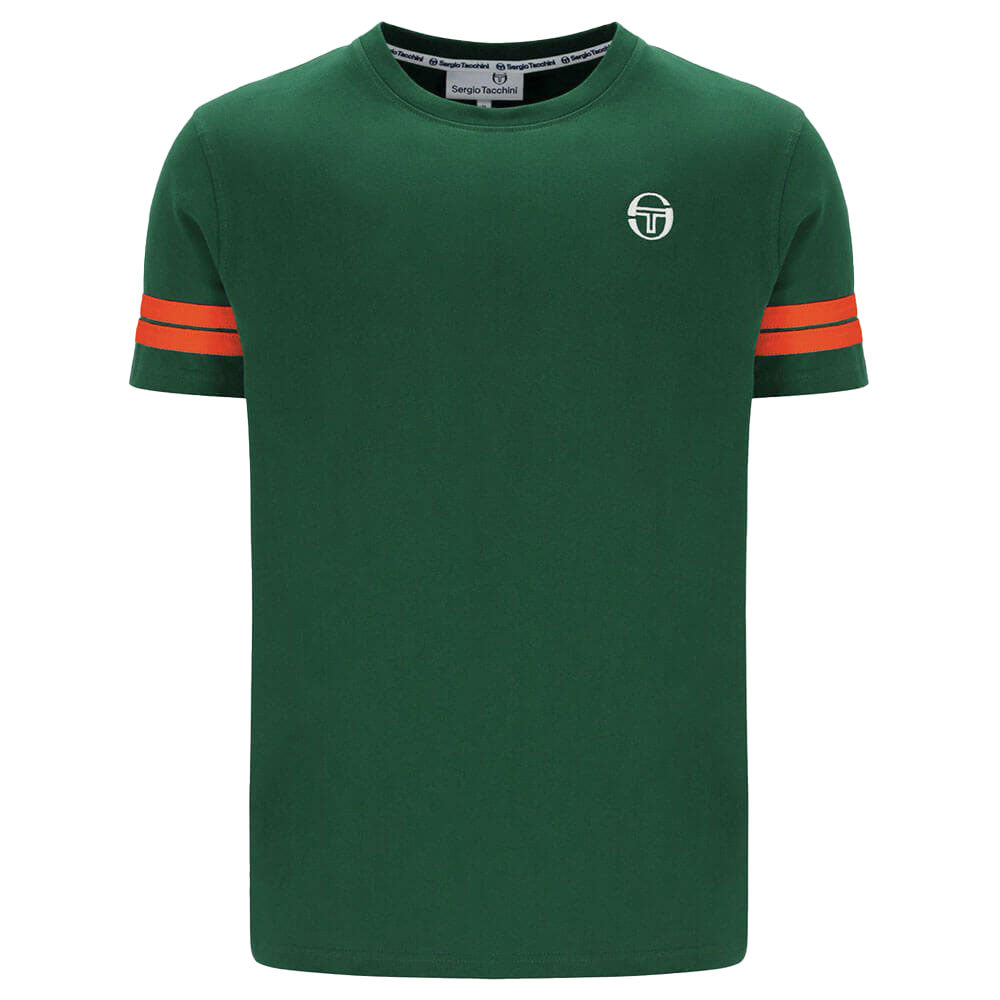 Sergio Tacchini Mens Grello T-Shirt - Eden/Tangerine Tango