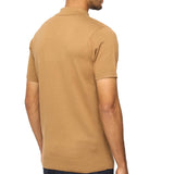 Gabicci Vintage Jackson Knitted Polo Shirt V00GK04- Brown Nutmeg
