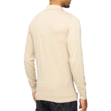 Gabicci Vintage Searle Knitted Long Sleeve Polo Shirt V00GK04 - Brown Nutmeg