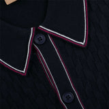Gabicci Vintage Shaun Knitted Polo Shirt V54GM14 - Navy