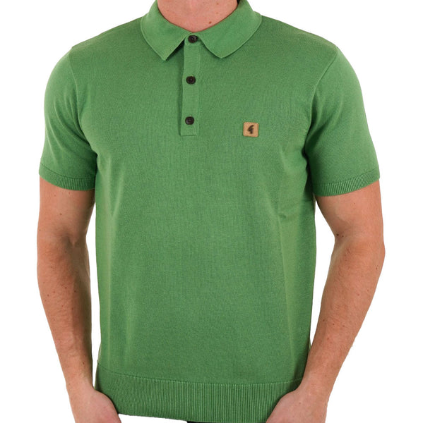 Gabicci Vintage Jackson Knitted Polo Shirt V00GK04- Verde Green