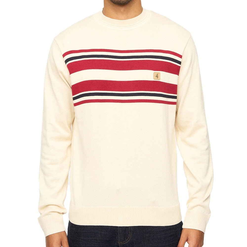 Gabicci Vintage Liam Knitted Crew Neck Sweater V55GM19 - Cream