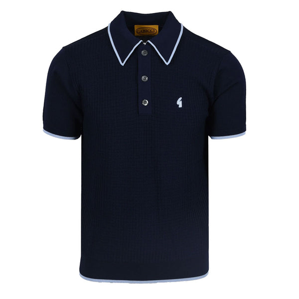 Gabicci Vintage Malcolm Archive Knitted Polo V54GM17 - Navy