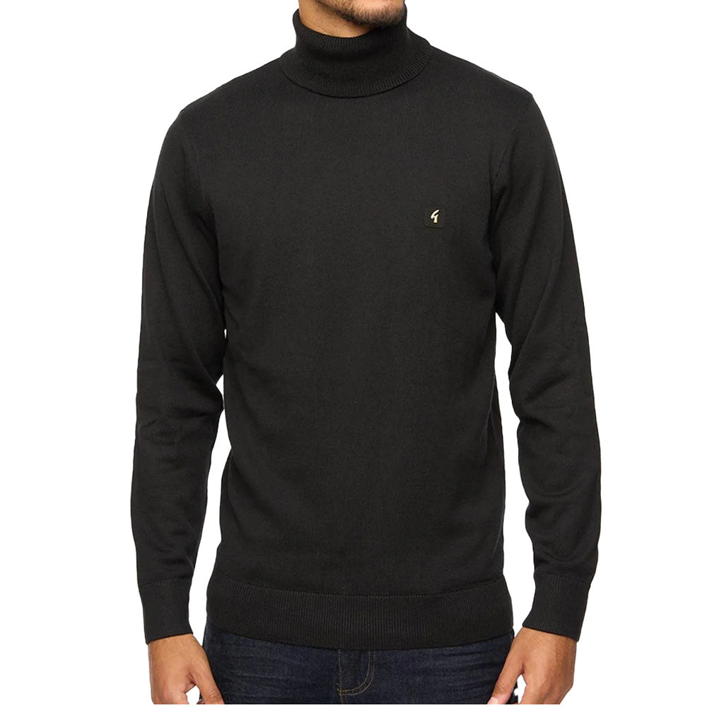 Gabicci Vintage Ricardo Knitted Roll Neck V55GK09 - Black