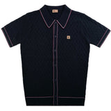 Gabicci Vintage Shaun Knitted Polo Shirt V54GM14 - Navy