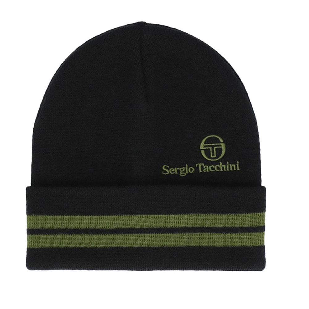 Sergio Tacchini Surgis Striped Beanie Maritime - Black / Avocado