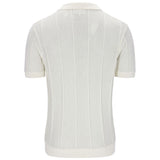 Sergio Tacchini Montell Knit Polo Shirt - Gardenia / Maritime Blue