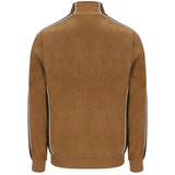 Sergio Tacchini Contrasto Suede Track Top - Golden Brown/Potting Soil/Gardenia