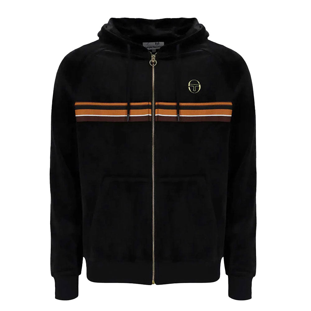 Sergio Tacchini Albi Velour Zip Hoodie - Black/Gold