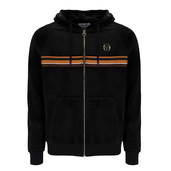 Sergio Tacchini Albi Velour Zip Hoodie - Black/Gold