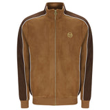 Sergio Tacchini Contrasto Suede Track Top - Golden Brown/Potting Soil/Gardenia
