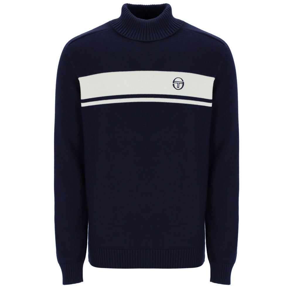 Sergio Tacchini Damarindo Turtle Neck Jumper - Maritime Blue/Gardenia