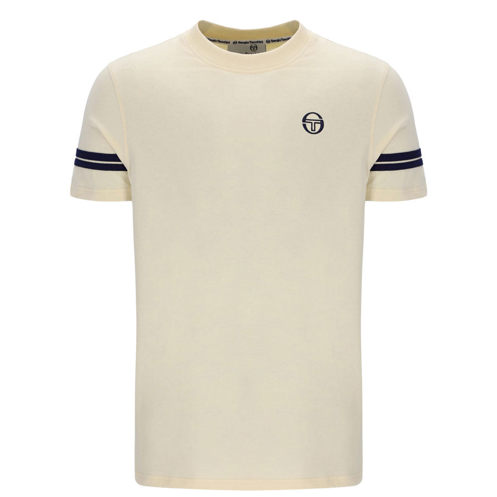 Sergio Tacchini Grello Crew T-Shirt - Sandshell/Maritime Blue