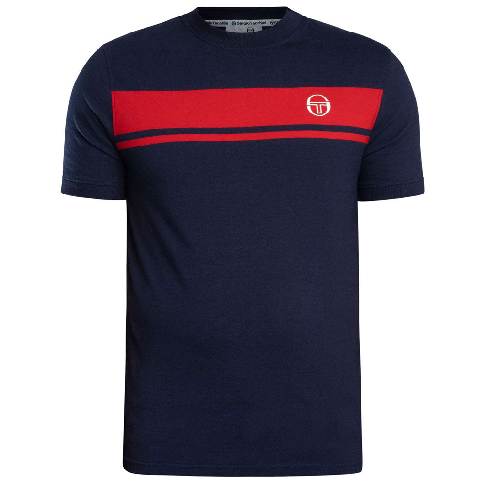 Sergio Tacchini Master T-Shirt - Maritime Blue/Adrenaline Rush