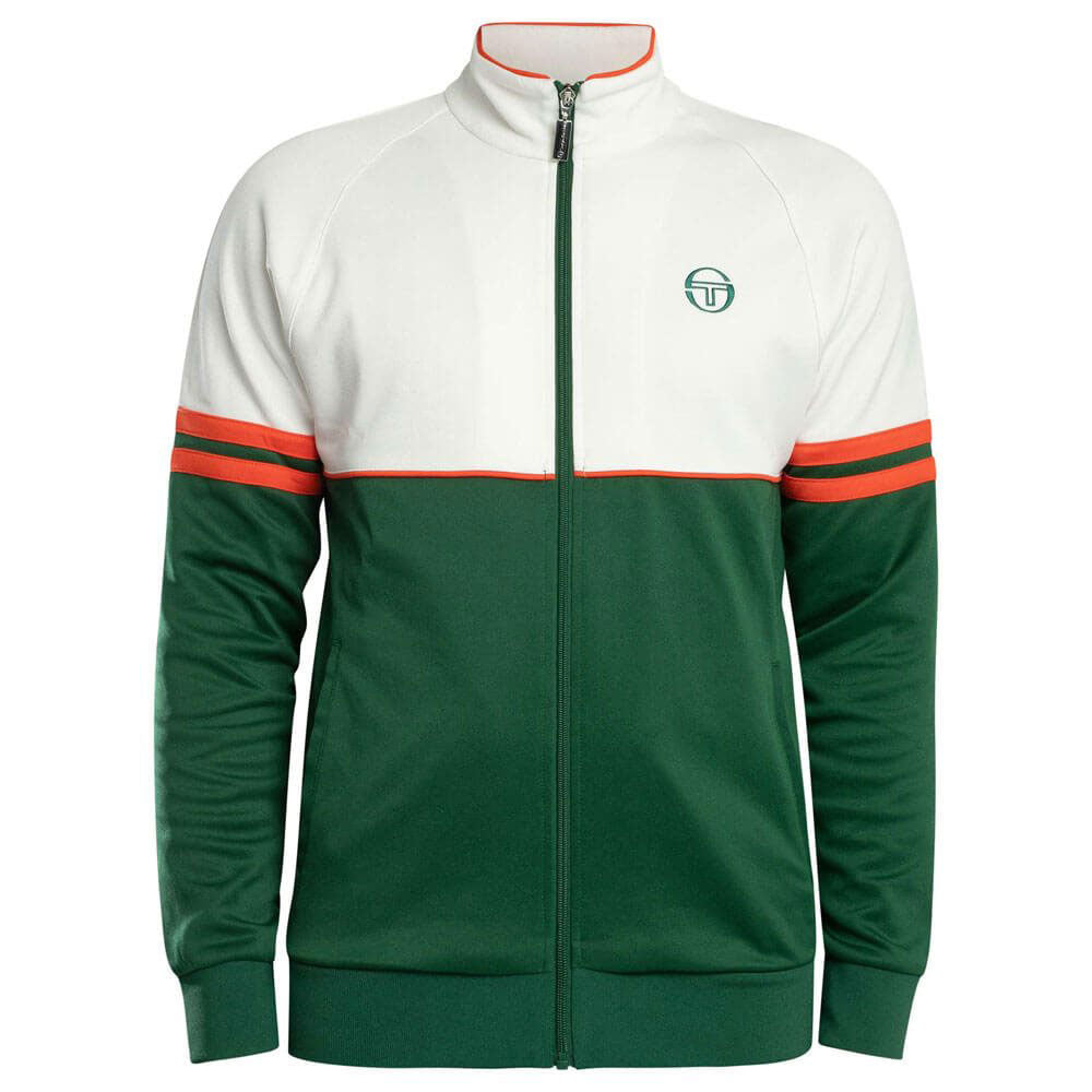 Sergio Tacchini Orion Luxe Velour Track Top - Eden/Tangerine Tango