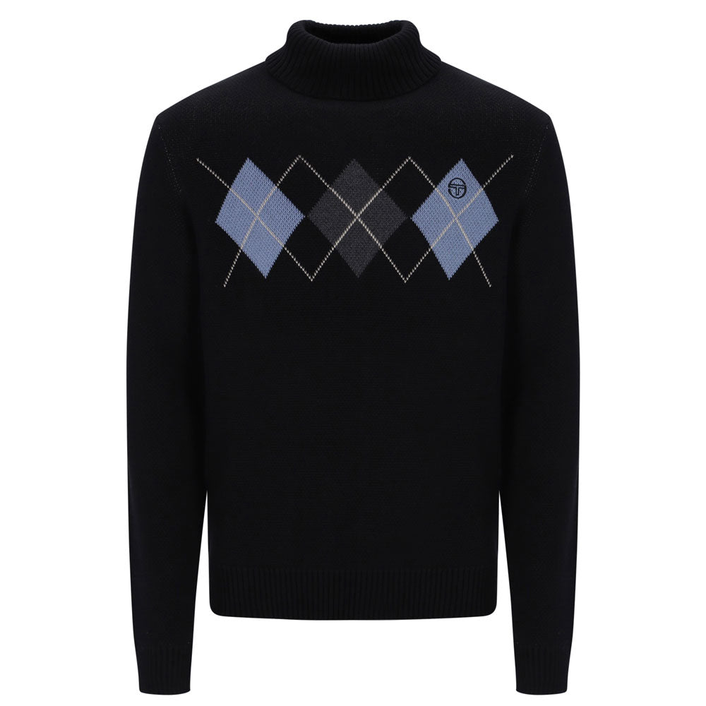 Sergio Tacchini Moretti Knitted Roll Neck Jumper - Black Country Blue
