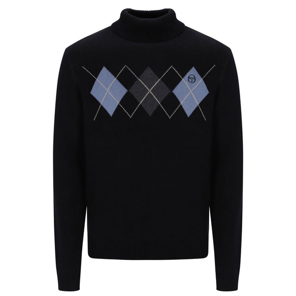 Sergio Tacchini Moretti Knitted Roll Neck Jumper - Black Country Blue