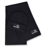 Sergio Tacchini Primo Beanie Hat & Scarf Box Set - Black/Peyote