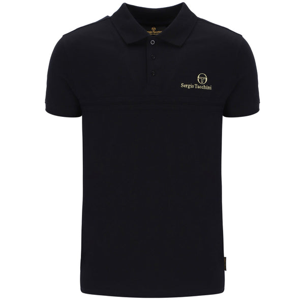 Sergio Tacchini Supermac Primo Polo Shirt - Black/Gold