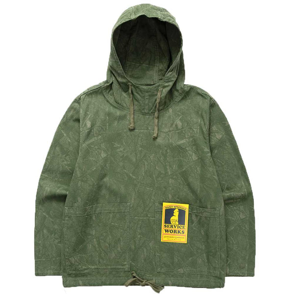Service Works Xerox Camo Market Smock Hoodie - Olive