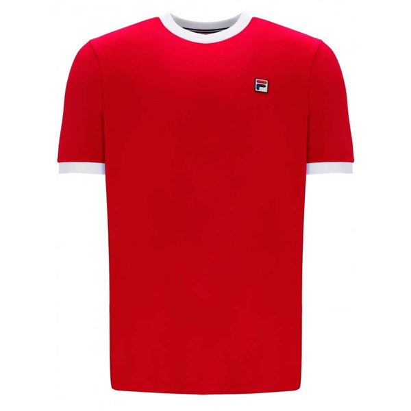 Fila Vintage Marconi Ringer T Shirt - Chinese Red / White