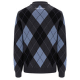 Sergio Tacchini Marco Argyle Knitted Zip Cardigan - Charcoal Marl County Blue