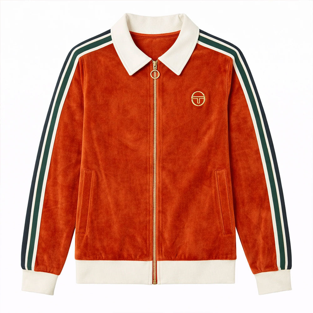 Sergio Tacchini Monte Velour Track Jacket - Rooibos Tea/Gardenia