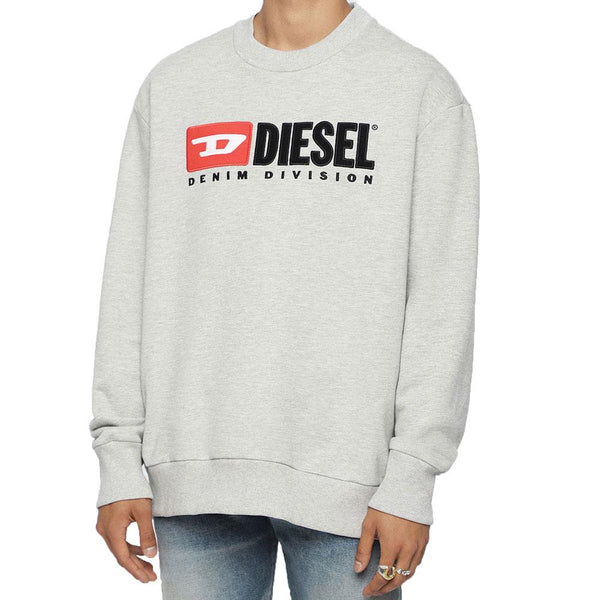 Diesel S-Crew-Division Felpa Grey Marl Sweatshirt - so-ldn