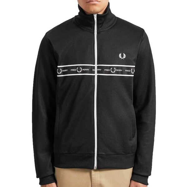 Fred Perry Taped Chest Track Jacket - Black J7501
