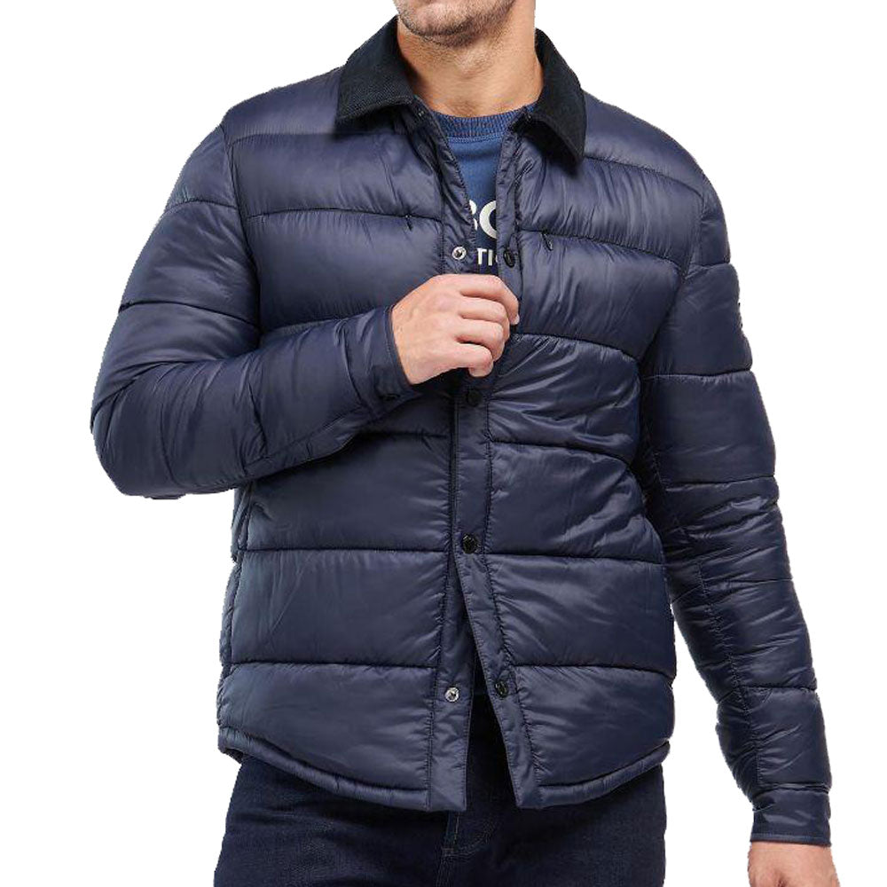 Barbour International Mens Blake Shirt Quilted Jacket Navy