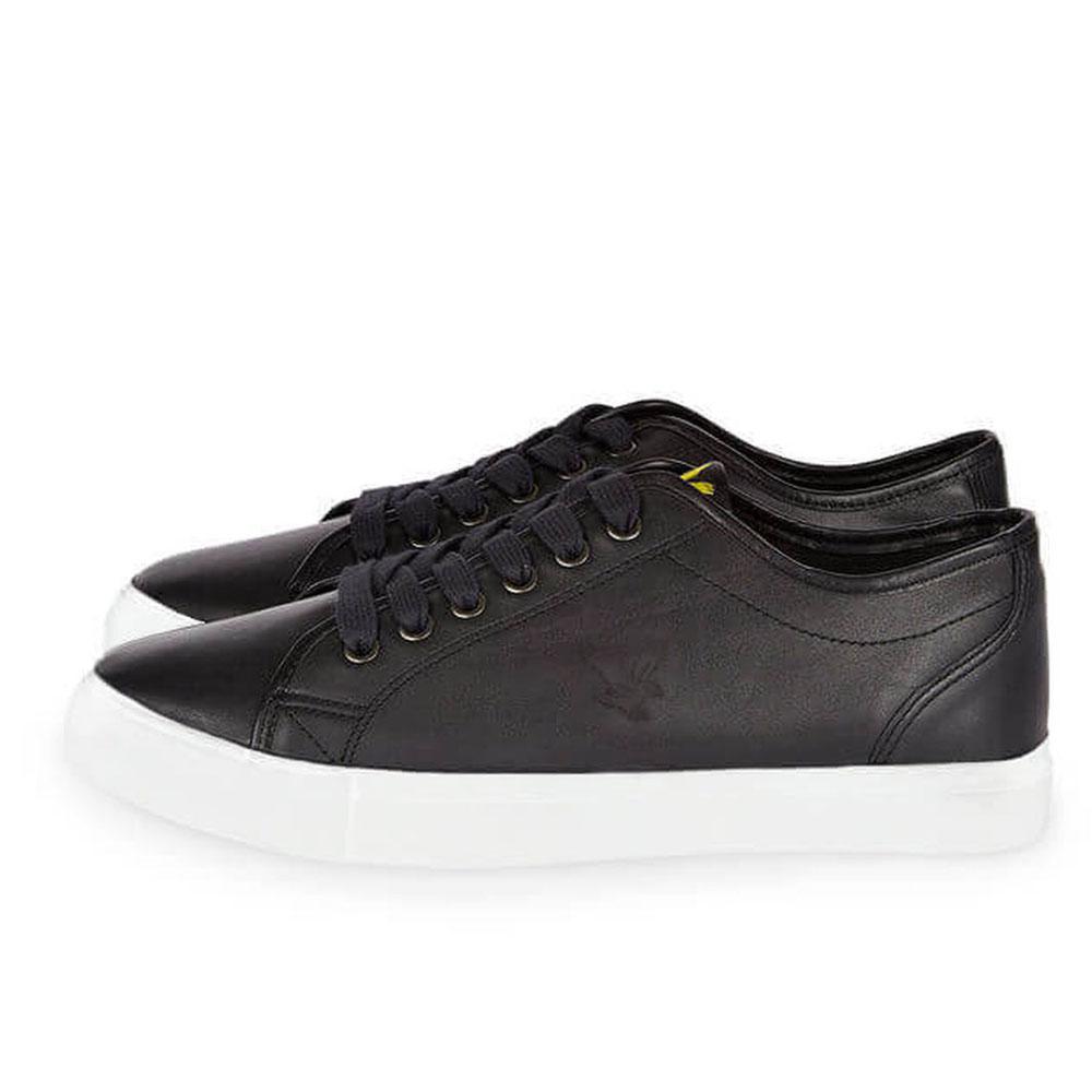 Lyle and Scott Teviot Leather Trainers - Black - so-ldn