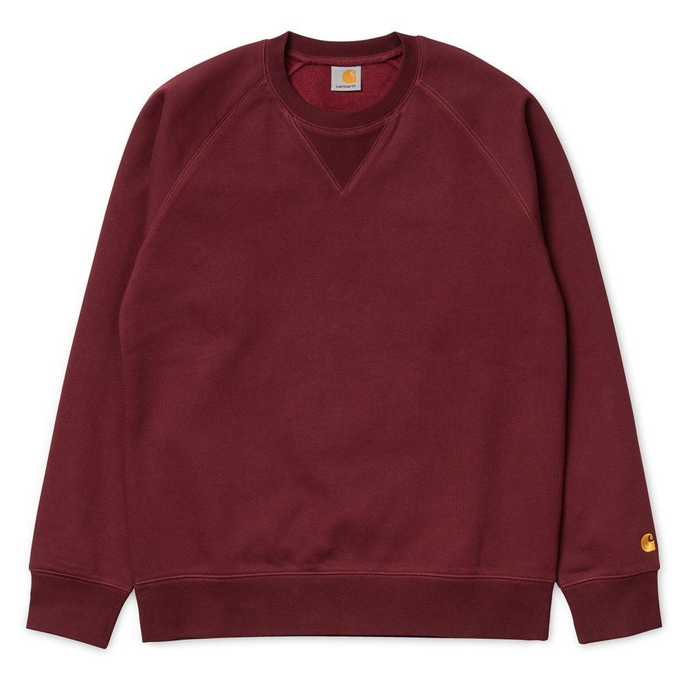 Carhartt WIP Chase Sweatshirt Jumper Burgundy Cranberry Gold