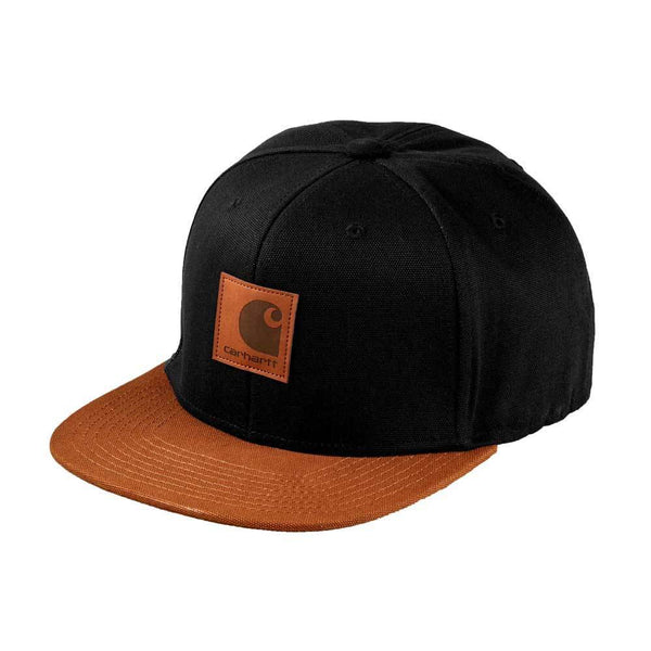 Carhartt WIP Logo Bi-Colored Snapback Cap - Black / Hamilton Brown - so-ldn