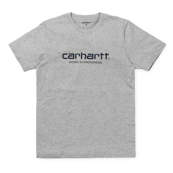 Carhartt Wip Script T-Shirt Grey Heater / Navy - so-ldn