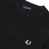 Fred Perry Ribbed Crew Neck Jumper - Black K7516