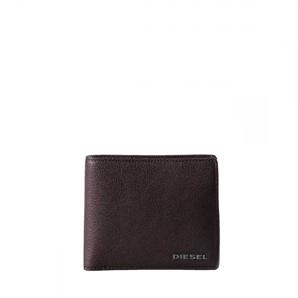 DIESEL Mens Hiresh S grained leather wallet - Brown - so-ldn