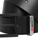 Diesel B-CASTEL Leather Belt  - Black